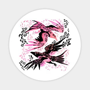 Cherry Blossom Ravens Magnet